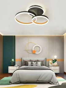 Lustra LED Cu Telecomanda, Elit's, EsnF6617-2, 120W, Gri/Portocaliu