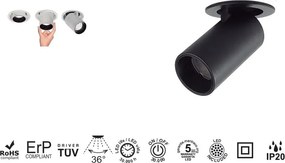 Spot LED 3000K incastrabil GARDA Mini 2,7cm alb