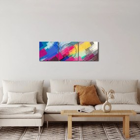 Tablou - Dungi colorate cu pensula (cu ceas) (90x30 cm)