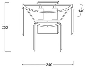 Aplica moderna design deosebit AMEDEO, auriu 17106/2W-GLD ZL