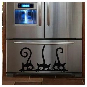 Autocolant pentru perete Ambiance Funny Cats Trio, 20 x 35 cm