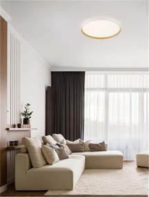 Plafoniera LED design decorativ VOMOS alb/lemn D-60cm