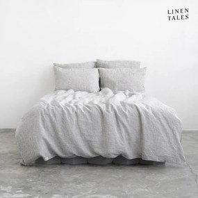 Lenjerie de pat neagră-albă din in pentru pat de o persoană 140x200 cm – Linen Tales