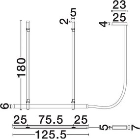 Lustra LED suspendata design decorativ VALLEY L-125,5cm