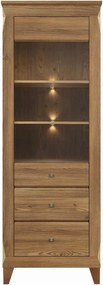 Vitrina BERGEN REG1W2S, maro, PAL/sticla securizata, 72x47x202 cm