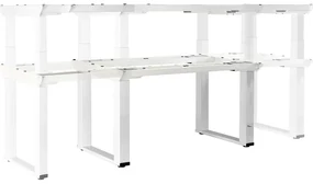 Masă înălțime reglabilă OfficeTech Strong 240 x 80 cm, picioare albe, gri deschis