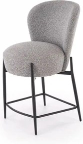 Scaun bar H126, gri/negru, stofa/metal, 57x61x95 cm