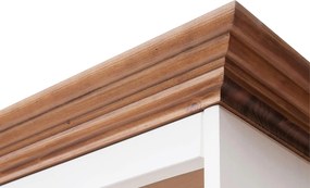 Dulăpior lemn masiv alb-natur Linea, 108 × 45 × 147 cm