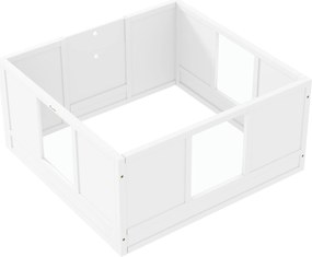 PawHut Cușcă pentru pui pentru câini mici și de talie medie, cușcă de fătare pentru câini cu intrare ajustabilă, tampoane antiderapante, Alb | Aosom Romania