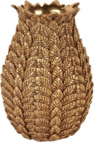 Vază din polirășină, auriu, model frunză, 21 x 15 cm, „Feuille”
