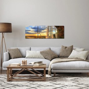 Tablou - Cascadă (cu ceas) (90x30 cm)