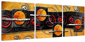 Tablou abstacției - Panete (cu ceas) (90x30 cm)