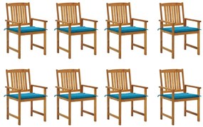 vidaXL Scaune de grădină cu perne 8 buc. lemn masiv de acacia