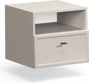 Noptieră suspendatăă cu sertar Lorini 45 cm - cashmere / mâner negru T-bar