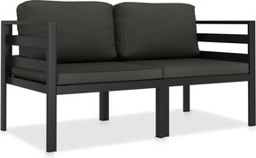 vidaXL Set mobilier de grădină cu perne, 2 piese, antracit, aluminiu