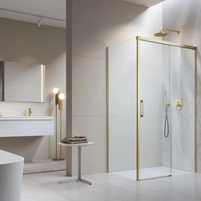 Cabina de dus dreptunghiulara cu usa glisanta Radaway Idea KDJ 120x90 cm finisaj auriu periat-transparent dreapta