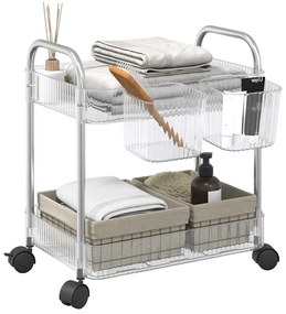 vidaXL Cărucior de depozitare cu 2 niveluri transparent acrilic