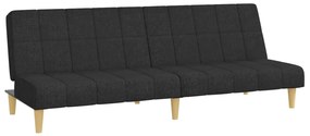 Canapea extensibila cu 2 locuri, negru, material textil Negru