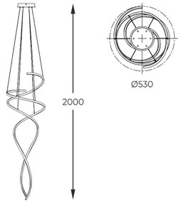 Lustră LED pe cablu Zuma Line MD3127-2M-3GT COCO 68W/230V 3000/4000/6000K + telecomandă