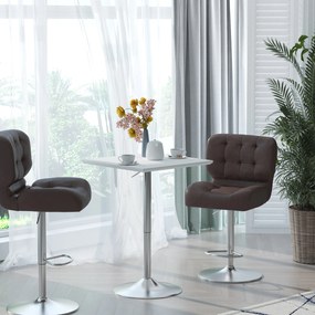 HOMCOM Masă în picioare reglabilă pentru bar în stil pub, masă pătrată de înălțime din oțel alb 60 x 60 x 69-92 cm | Aosom Romania