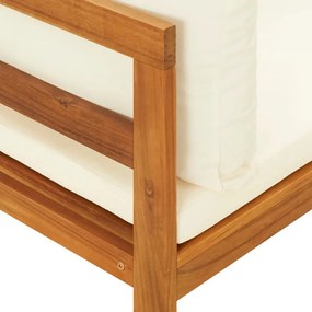 Set mobilier gradina perne alb crem, 2 piese, lemn masiv acacia 1, Alb crem, colt + masa
