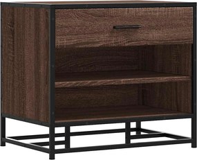 vidaXL Bancă de pantofi din stejar maro lemn și metal prelucrat