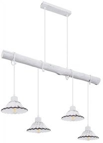 Lustra cu 4 pendule stil industrial JOWITA alb-negru