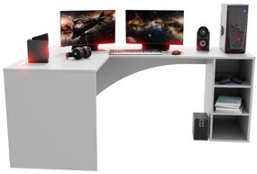 Masă PC de colț Carbon (alb) (S) (cu iluminat LED RGB). 1054961