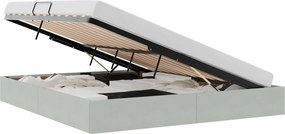 vidaXL Pat cu storage cu headboard Gri deschis 180 x 200 cm Catifea