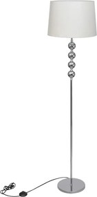 vidaXL Lampă de podea cu abajur, suport înalt, 4 bile decorative, alb