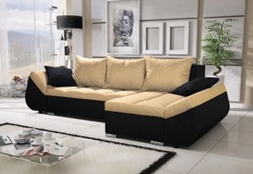 Supermobel Colțar KORFU, 271x131, Microfibră, 46 roșu/04 negru