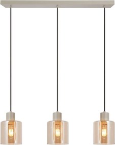 Brilliant - Lustru suspendat pe cablu LYSKA 3xE27/20W/230V crem/bej fumuriu