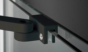 Paravan dus sticla securizata walk-in cu usa glisanta, 140x195 cm, negru mat, Deante Prizma Negru mat, 1400x1950 mm