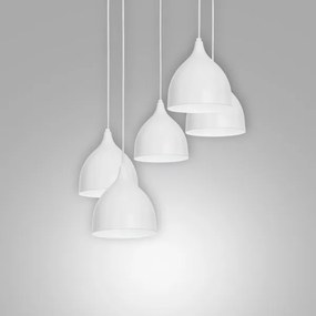 Lustră pe cablu NOAK 5xE27/60W/230V albă