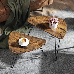 Masute de cafea de design TAYLOR set 2 buc, rustic maro.