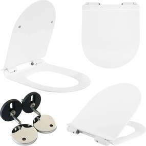 Capac WC Rea alb lucios cu inchidere softclose