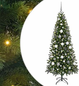 vidaXL Brad de Crăciun artificial cu 300 LED Verde 180 cm PE și PVC