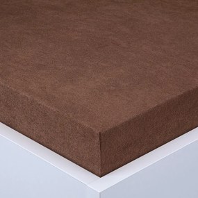 Cearşaf cu elastic frotir EXCLUSIVE maro închis set 2 buc 90 x 200 cm