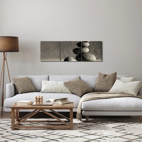 Tablou - Pietre gri (cu ceas) (90x30 cm)