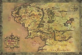 Poster de artă The Lord of the Rings - Middle Earth, (40 x 26.7 cm)