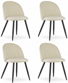 Set 4 Scaune Bucatarie/Dining Capri Catifea Bej