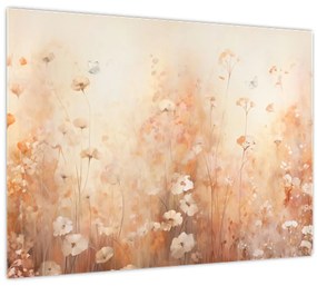 Tablou pe sticlă - Model de flori sălbatice (70x50 cm)