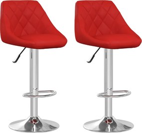 vidaXL Scaune de bar, 2 buc., roșu vin, piele ecologică