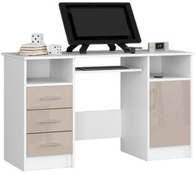 Masă PC Aziza (Alb + cappuccino lucios). 1069943