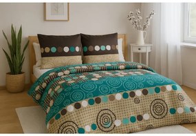 Lenjerie de pat din polibumbac CIRCLES GREEN, verde Dimensiune lenjerie de pat: 2 buc 70 x 90 cm | 200 x 220 cm