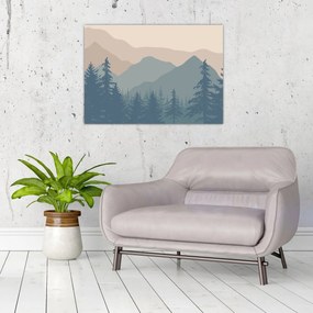 Tablou pe sticlă - Munții Turcoaz N⁰2 (70x50 cm)