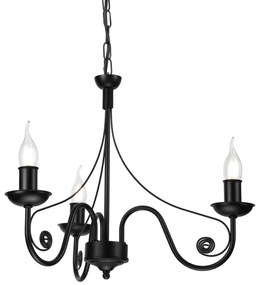 Lustră pe lanț DONATO 3xE14/40W/230V negru