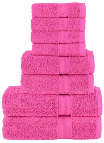 vidaXL Set de prosoape premium SOLUND, 8 piese, roz, 600 g/m²