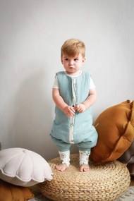 Sac de dormit cu picioare, in cu umplutura 2-2.5 Tog, tot parcusul anului, Sea Blue, 74 80, 1-2 ani