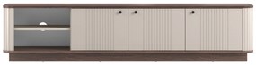 Dulap TV Vesper 187 cm cu 3 uși - kasmir / nuc / mânere negre